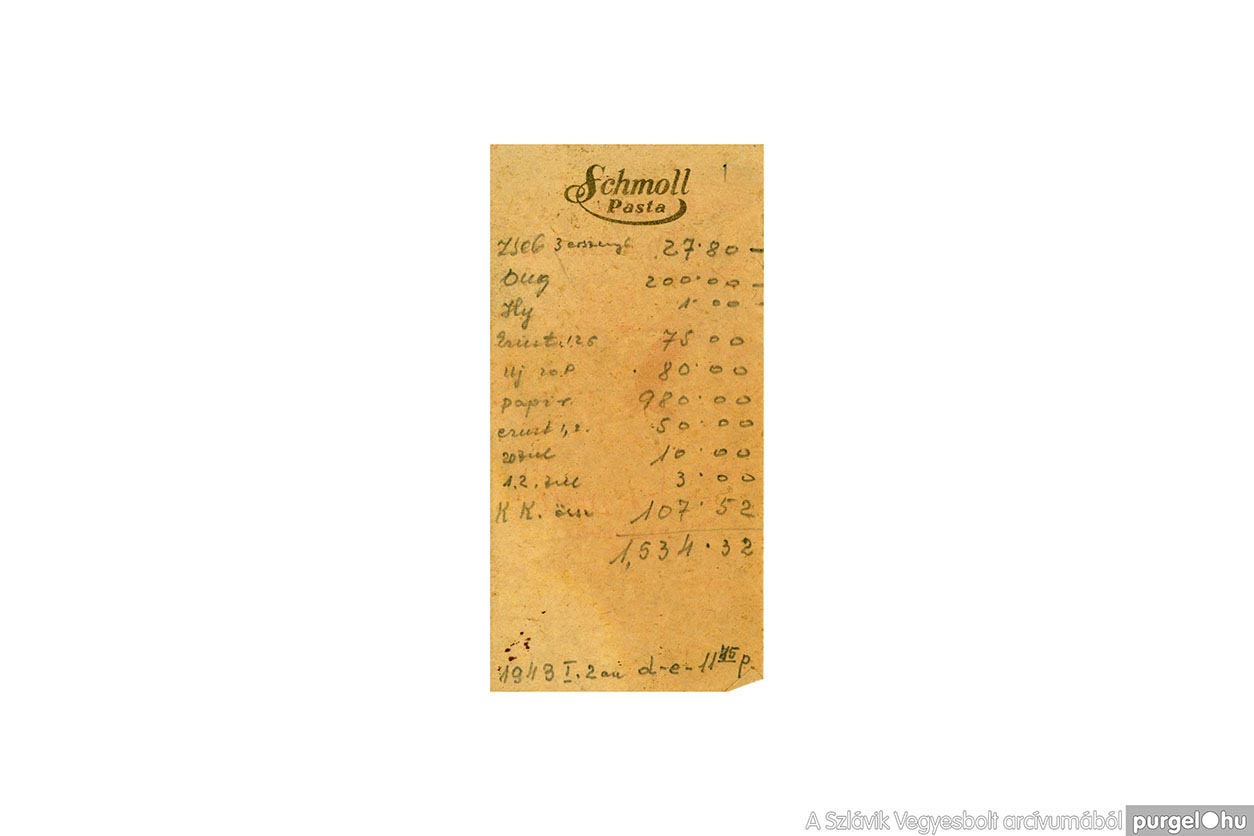 A Szlávik Vegyesbolt archívumából – 003 020 Bolti dokumentumok - 1943. Schmoll Pasta jegyzettömb -